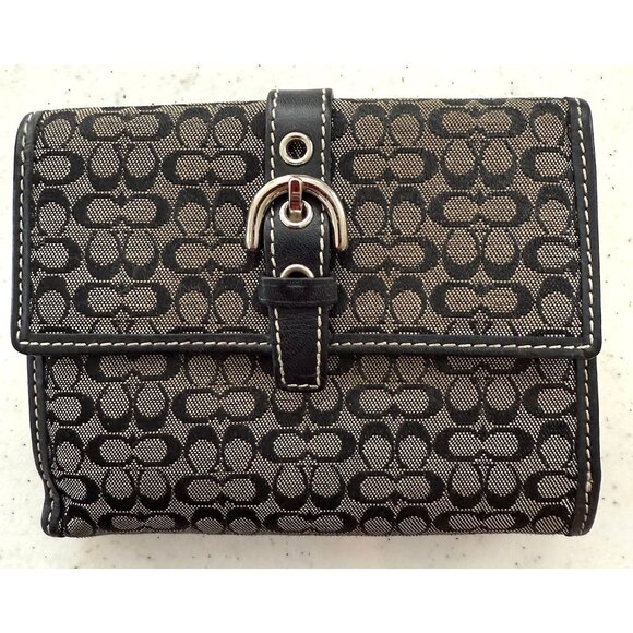 Vintage Coach Signature C Small Bifold - Picture 1 of 4
